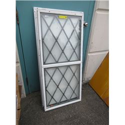 Double paned window with leaded glass window & more