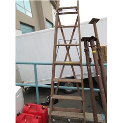 8' Tall wood stepladder - used