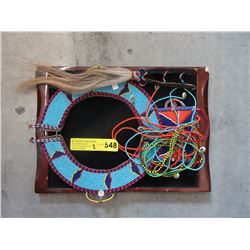 Bead ceremonial necklace & smudging whisk