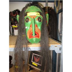 Carved & painted cedar West Coast mask
