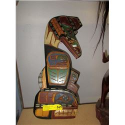 Jimmy Joseph carved totem wall plaque
