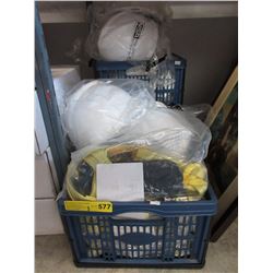 3 Cases of new hard hats & safety harnesses
