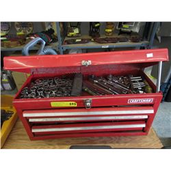 Craftsman metal tool box & contents - used
