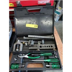 Pipe tools & a screwdriver set - used
