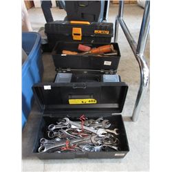 5 Small tool boxes & contents - used