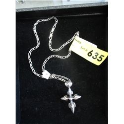 Gothic / Medieval  Sterling Silver Cross & Chain