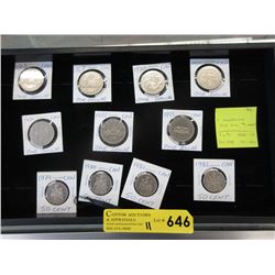 11 Canadian 50¢ & $1 coins