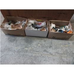 3 Boxes of glazed pottery