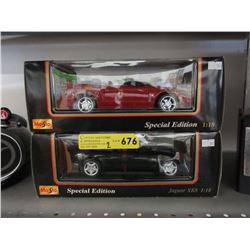 2 Die-cast scale model sports cars