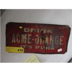 Vintage - "ACME-Orange" Metal Sign