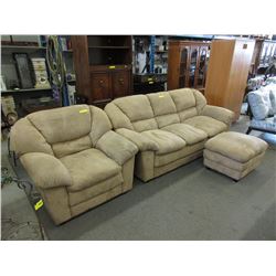 Microfiber sofa, chair & ottoman