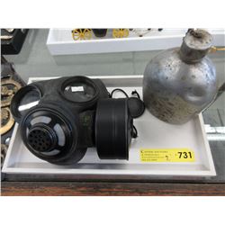 Vintage gas mask & metal jerry can