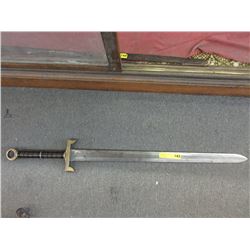 Broadsword with wood & brass handle