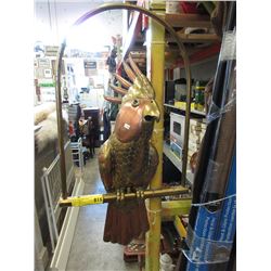 Brass & copper hanging parrot