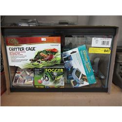 Reptile cage with accessories