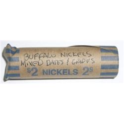 ROLL OF BUFFALO NICKELS 40 TOTAL *UNSEARCHED-MIXED* ROLL CAME OUT OF SAFE!!