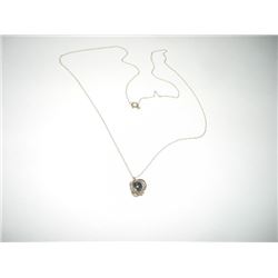 14K GOLD NECKLACE WITH HIGH GRADE BLACK PEARL IN SHERE-BEUATIFUL UNIQUE DESIGN WITH TOTAL WEIGHT OF 