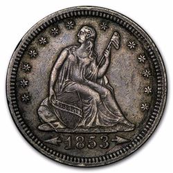 1853 Liberty Seated Quarter w/Arrows & Rays XF