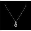 Image 1 : 4.20ctw Black Diamond Pendant - 14KT White Gold