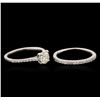 Image 2 : 14-18KT White Gold 1.08ctw Diamond Wedding Ring Set