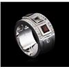 Image 4 : 0.54ctw Garnet and White Sapphire Ring - .925 Silver