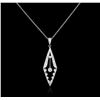 Image 1 : 14KT White Gold 0.20ctw Diamond Pendant With Chain