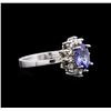 Image 1 : 14KT White Gold 1.06ct Tanzanite and Diamond Ring