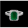 Image 2 : 2.16ct Emerald and Diamond Ring - 14KT White Gold