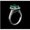 Image 4 : 2.16ct Emerald and Diamond Ring - 14KT White Gold