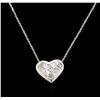 Image 1 : 0.70ctw Diamond Heart Pendant With Chain - 14KT White Gold