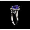 Image 4 : 2.30ct Tanzanite and Diamond Ring - 14KT White Gold