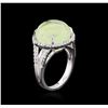 Image 3 : 14KT White Gold 14.74ct Green Tourmaline and Diamond Ring