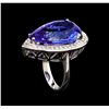 Image 4 : 18.42ct Tanzanite and Diamond Ring - 14KT White Gold