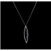 Image 2 : 14KT White Gold 1.92ctw Sapphire and Diamond Pendant With Chain