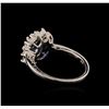 Image 3 : 1.00ct Sapphire and Diamond Ring - 14KT White Gold