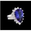 Image 1 : 14KT White Gold GIA Certified 8.26ct Tanzanite and Diamond Ring