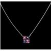 Image 1 : 2.00ctw Multi Color Sapphire and Diamond Necklace - 14KT White Gold