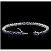 Image 3 : 14KT White Gold 12.00ctw Sapphire and Diamond Bracelet