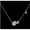 Image 1 : 0.35ctw Diamond Pendant With Chain - 14KT White Gold