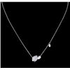 Image 2 : 0.35ctw Diamond Pendant With Chain - 14KT White Gold