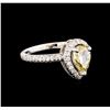 Image 1 : 1.55ctw Fancy Light Yellow Diamond Ring - 14KT White Gold