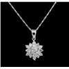 Image 1 : 14KT White Gold 1.20ctw Diamond Pendant With Chain