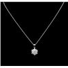Image 2 : 14KT White Gold 1.20ctw Diamond Pendant With Chain