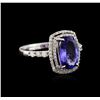 Image 1 : 14KT White Gold 2.71ct Tanzanite and Diamond Ring