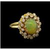 Image 1 : 2.65ct Opal and Diamond Ring - 14KT Yellow Gold