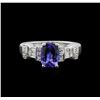 Image 2 : 18KT White Gold 2.01ct Tanzanite and Diamond Ring