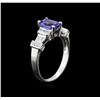 Image 3 : 18KT White Gold 2.01ct Tanzanite and Diamond Ring