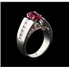 Image 4 : 1.39ct Ruby and Diamond Ring - 14KT White Gold