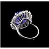 Image 3 : 9.88ct Tanzanite and Diamond Ring - 14KT White Gold