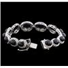 Image 4 : 42.76ctw Star Sapphire and Diamond Bracelet - 14KT White Gold